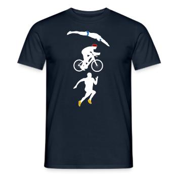 Triathlon - Männer T-Shirt - Navy - Vorne - AI Model Male 178 light (178cm)