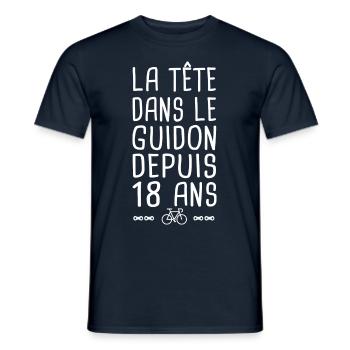 18 ans vélo tête dans le guidon anniversaire 18 - T-shirt homme - marine - Devant - AI Model Male 178 light (178cm)