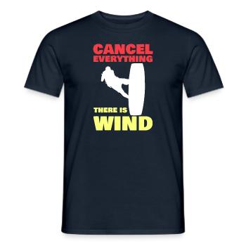 There Is Wind Funny Kitesurfer Kiteboarding - Men's T-Shirt - navy - Front - AI Model Male 178 light (178cm)