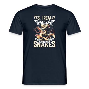 Yes I Really Do Need All These Snakes Funny - Männer T-Shirt - Navy - Vorne - AI Model Male 178 light (178cm)