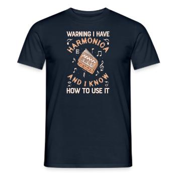 I Have A Harmonica Funny Harmonica Player - Männer T-Shirt - Navy - Vorne - AI Model Male 178 light (178cm)