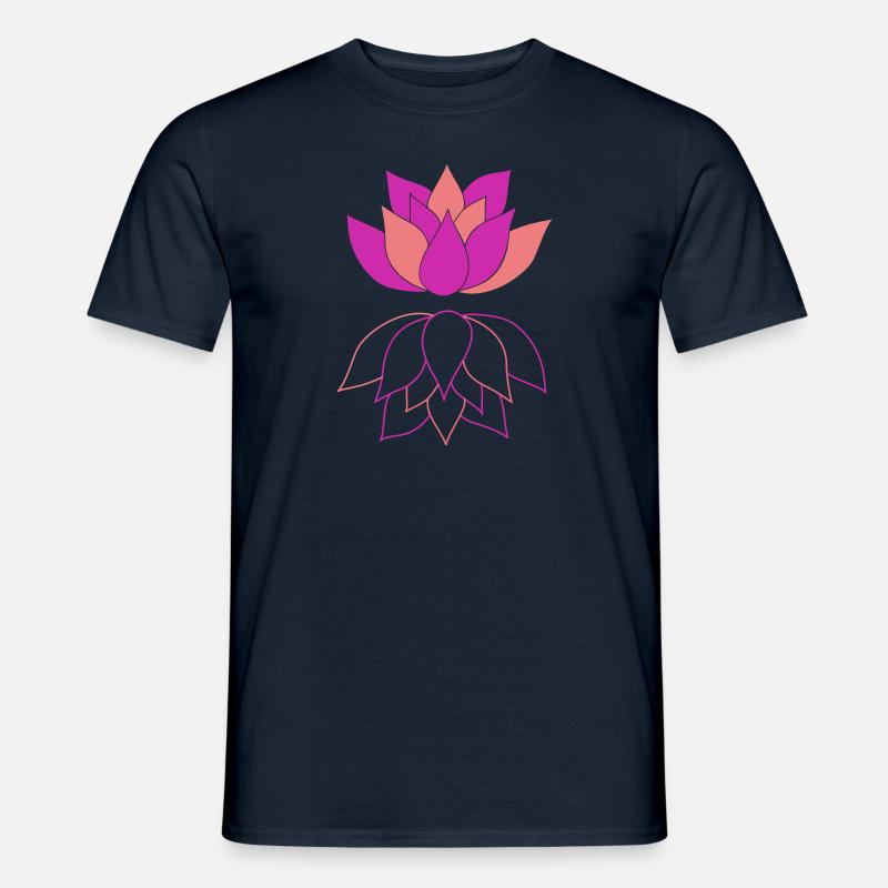 Lotus mit Spiegelbild - Männer T-Shirt - Navy