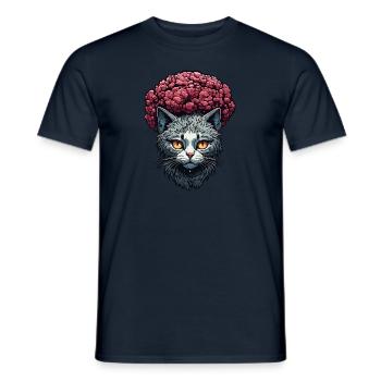 Cool Cat / Funny / Animal / Pet / Crazy - Men's T-Shirt - navy - Front - AI Model Male 178 light (178cm)