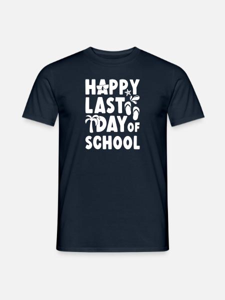 Sidste skoledag - Mænd T-shirt - marineblå