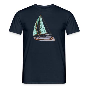 Voilier bateau bateau voilier voilier eau rosé cadeau - T-shirt homme - marine - Devant - AI Model Male 178 light (178cm)