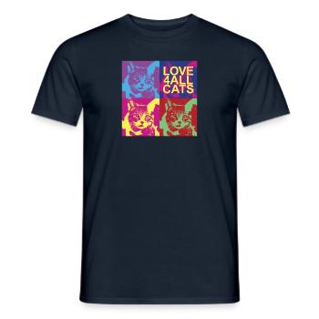 Love 4all cats - Men's T-Shirt - navy - Front - AI Model Male 178 light (178cm)