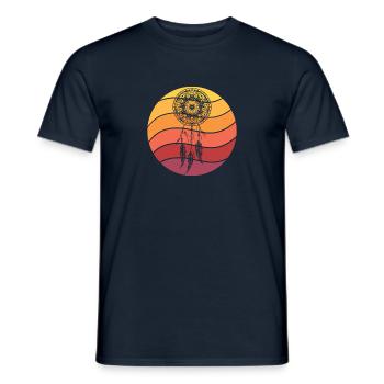 Dream catcher with sunrise - sunset - Men's T-Shirt - navy - Front - AI Model Male 178 light (178cm)