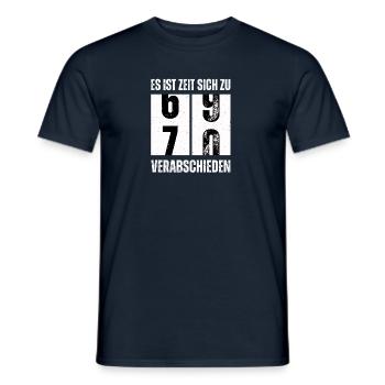 Bye-bye 69 – Willkommen in den 70ern! - Männer T-Shirt - Navy - Vorne - AI Model Male 178 light (178cm)