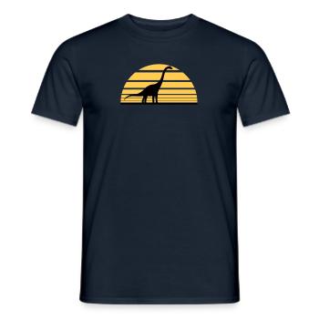 sun evening sunrise diplodocus long-neck big huge - Men's T-Shirt - navy - Front - AI Model Male 178 light (178cm)