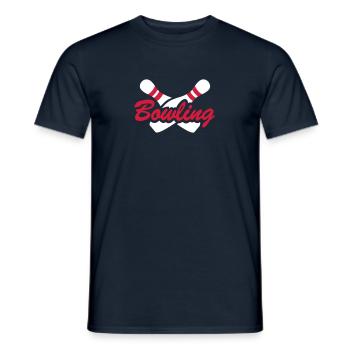 Bowling - Männer T-Shirt - Navy - Vorne - AI Model Male 178 light (178cm)