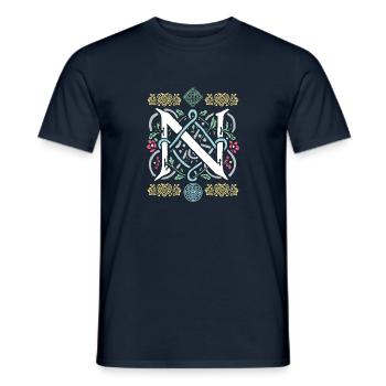 N - Men's T-Shirt - navy - Front - AI Model Male 178 light (178cm)