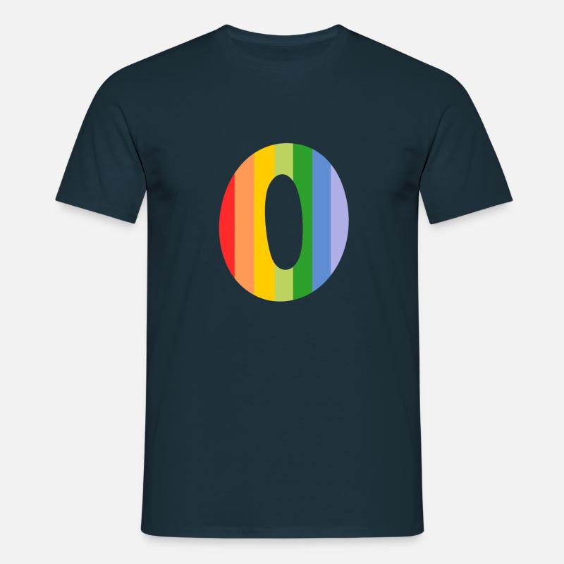 Buchstabe oder Regenbogen - Männer T-Shirt - Navy