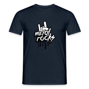 Heavy Metal Rocks Hard Rock Music Graffiti Spray - Men's T-Shirt - navy - Front - AI Model Male 178 light (178cm)
