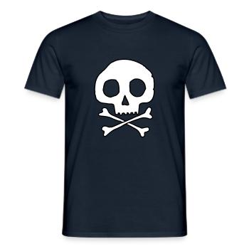 Crâne et os - T-shirt homme - marine - Devant - AI Model Male 178 light (178cm)