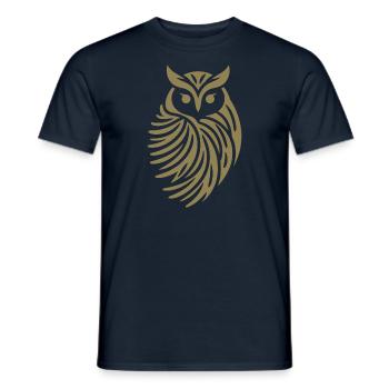 Minimalistische Eule Abstrakte Silhouette - Männer T-Shirt - Navy - Vorne - AI Model Male 178 light (178cm)