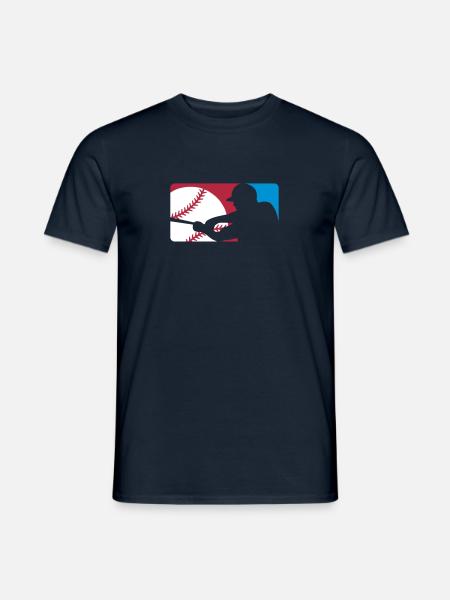 Baseball Player Sign - Männer T-Shirt - Navy