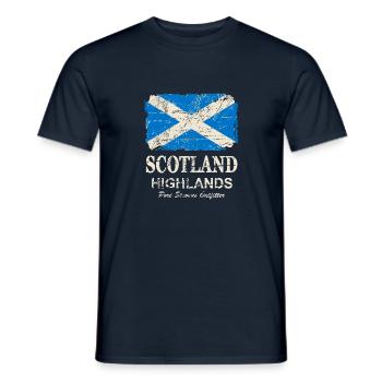 Scotland Flag - Vintage Look - Männer T-Shirt - Navy - Vorne - AI Model Male 178 light (178cm)