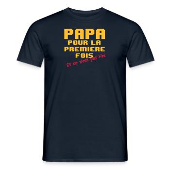 T-shirt papa pour la 1er fois - T-shirt homme - marine - Devant - AI Model Male 178 light (178cm)