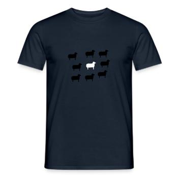 sheep, lales moutons, les agneaux, les agneaux, de - T-shirt homme - marine - Devant - AI Model Male 178 light (178cm)