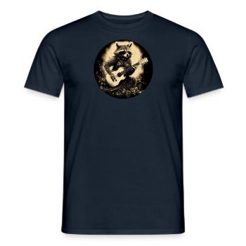 Raccoon jouant de la guitare 2 - T-shirt homme - marine - Devant - AI Model Male 178 light (178cm)