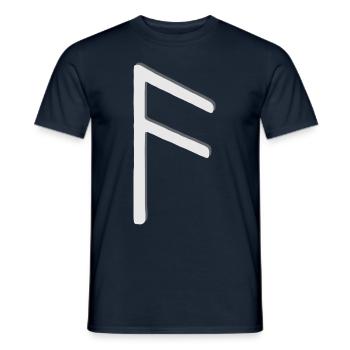 Futhark Runic Alphabet Ansuz - Men's T-Shirt - navy - Front - AI Model Male 178 light (178cm)