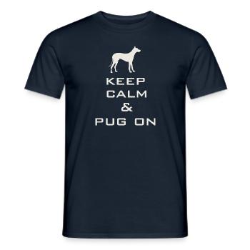 Restez calme et carlin - T-shirt homme - marine - Devant - AI Model Male 178 light (178cm)