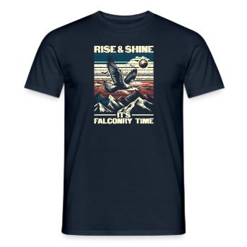 Rise And Shine It's Falconry Time - Falknerei - Männer T-Shirt - Navy - Vorne - AI Model Male 178 light (178cm)