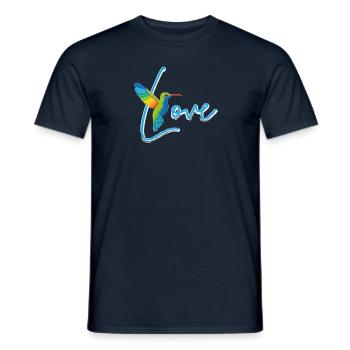 Hummingbird Love white - Men's T-Shirt - navy - Front - AI Model Male 178 light (178cm)