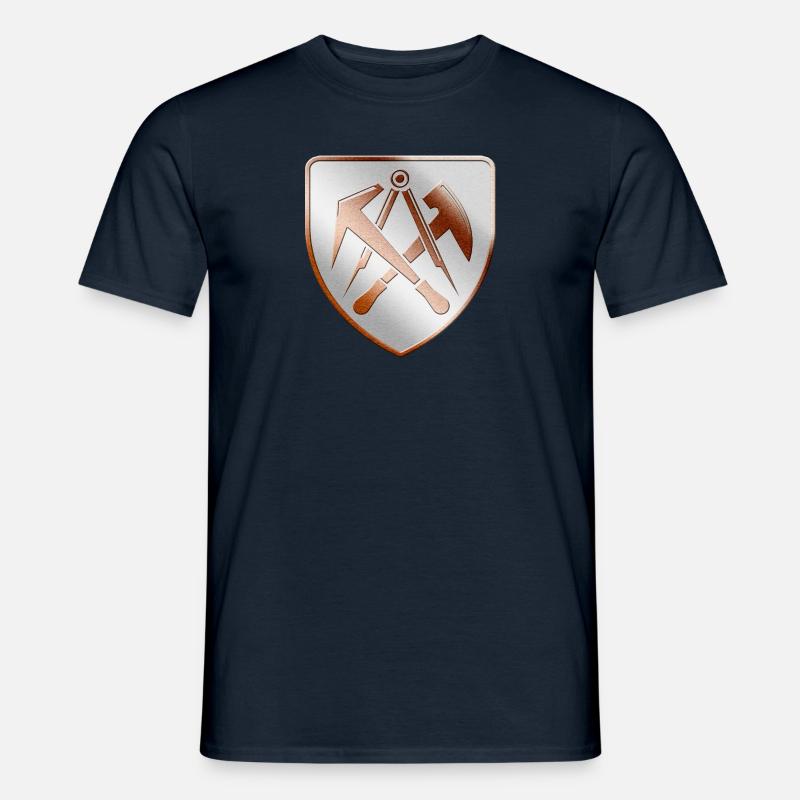 Dachdecker Wappen Schild in 3D - Männer T-Shirt - Navy