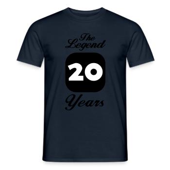 20 Birthday: The Legend 20 years - Men's T-Shirt - navy - Front - AI Model Male 178 light (178cm)