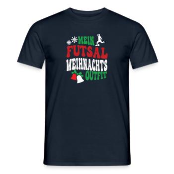 Weihnachten Futsal Futsalspieler XMAS Outfit - Männer T-Shirt - Navy - Vorne - AI Model Male 178 light (178cm)