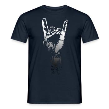 Hand Metal Music Sign - Men's T-Shirt - navy - Front - AI Model Male 178 light (178cm)