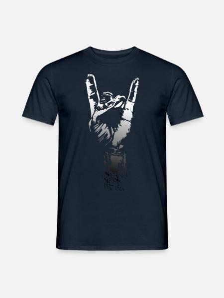 Hand Metal Musik zeichen - Männer T-Shirt - Navy