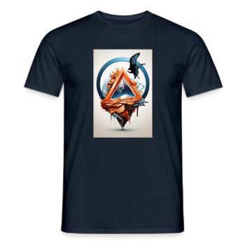 Eagle on melting mountains - Men's T-Shirt - navy - Front - AI Model Male 178 light (178cm)