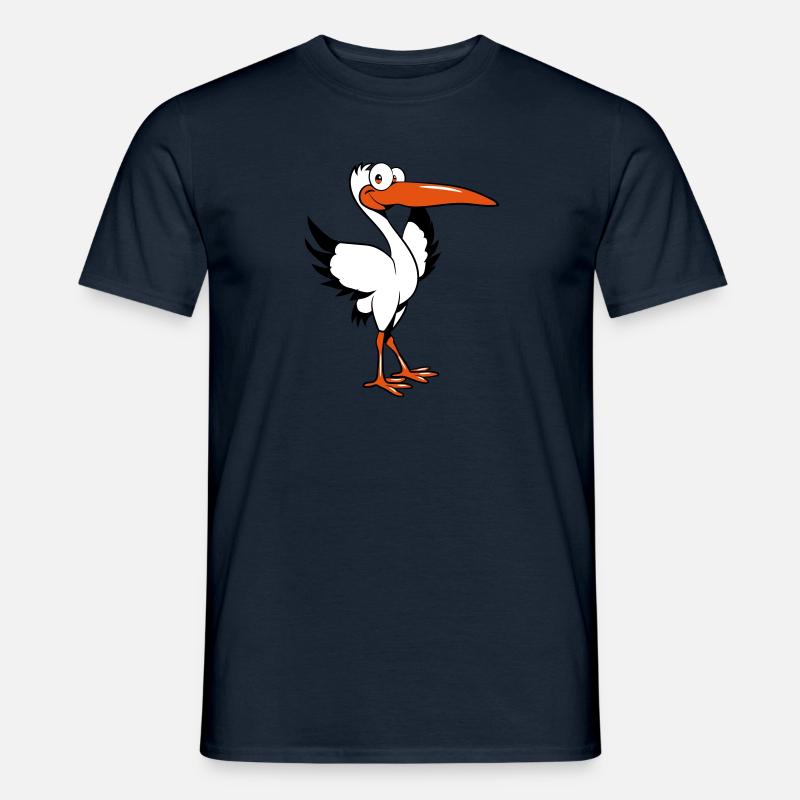storch witzig comic - Männer T-Shirt - Navy