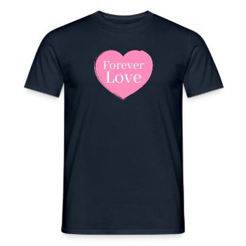 Saint-Valentin - L’amour pour toujours - T-shirt homme - marine - Devant - AI Model Male 178 light (178cm)
