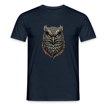 Owl Guardian - Men's T-Shirt - navy - Front - AI Model Male 178 light (178cm)