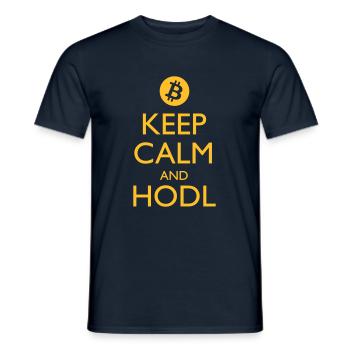 Keep Calm and HODL - Men's T-Shirt - navy - Front - AI Model Male 178 light (178cm)
