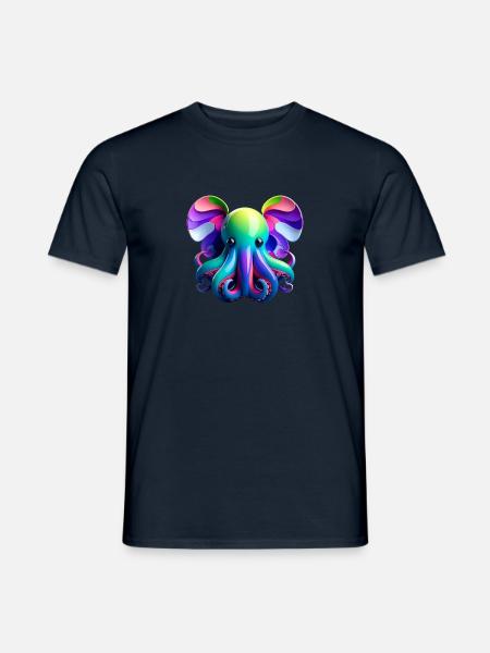 Farverig regnbueblæksprutte - legende havkunst - Mænd T-shirt - marineblå