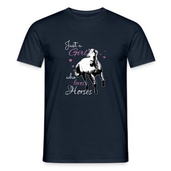 Horses Girls - Men's T-Shirt - navy - Front - AI Model Male 178 light (178cm)