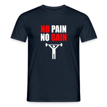 Pas de douleur pas de gain de gymnase citation - T-shirt homme - marine - Devant - AI Model Male 178 light (178cm)