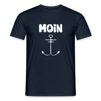 Anker Moin Shirt - Moin die Möwe - Männer T-Shirt - Navy - Vorne - AI Model Male 178 light (178cm)