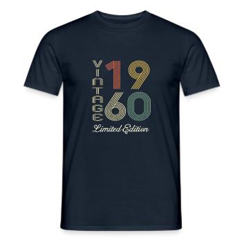 1960 Anniversaire Né en 1960 vintage Rétro. Editio - T-shirt homme - marine - Devant - AI Model Male 178 light (178cm)