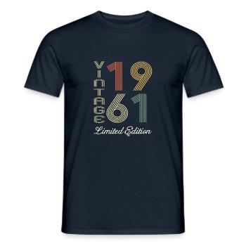 1961 Birthday Born in 1961 Vintage Retro. Editio - Men's T-Shirt - navy - Front - AI Model Male 178 light (178cm)