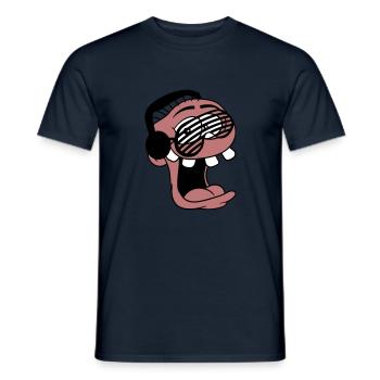 DJ visage drôle rire lunettes de soleil musique de fête - T-shirt homme - marine - Devant - AI Model Male 178 light (178cm)