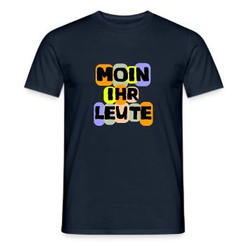 Language Shirt Moin you people fun - Men's T-Shirt - navy - Front - AI Model Male 178 light (178cm)