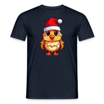 Festliches Küken: Weihnachtsfreude im Federkleid - Männer T-Shirt - Navy - Vorne - AI Model Male 178 light (178cm)
