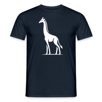 Silhouette minimaliste de girafe d’Afrique - T-shirt homme - marine - Devant - AI Model Male 178 light (178cm)