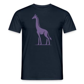 Silhouette minimaliste de girafe d’Afrique - T-shirt homme - marine - Devant - AI Model Male 178 light (178cm)