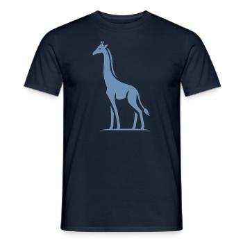 Silhouette minimaliste de girafe d’Afrique - T-shirt homme - marine - Devant - AI Model Male 178 light (178cm)